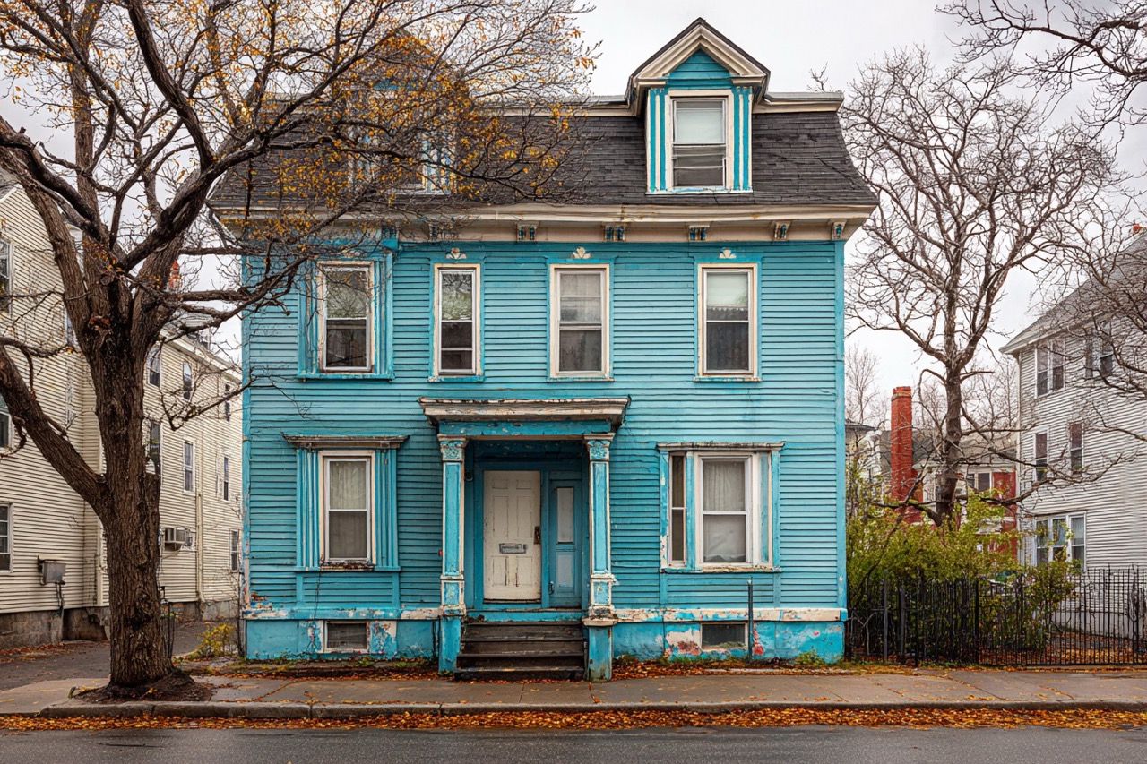 Selling house during divorce in Providence RI showing typical triple decker home