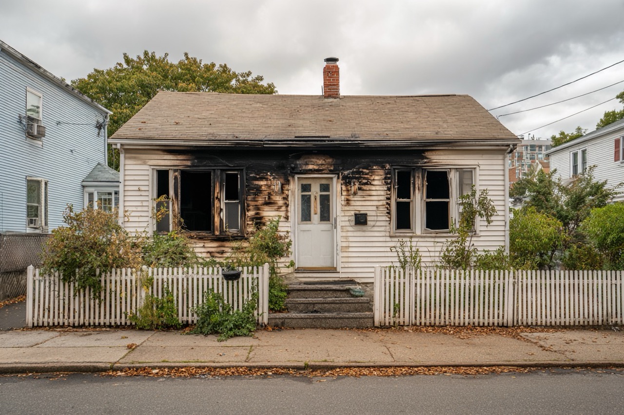 fire damaged house providence ri residential exterior